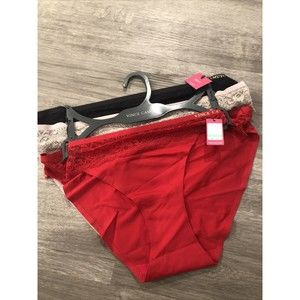 Vince Camuto 3-Pack Bikini Panties, New Assorted Colors Sexy Satin Sz L New